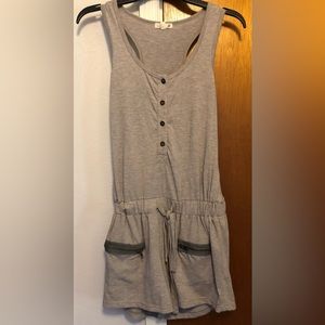 Gray romper with zipper pockets